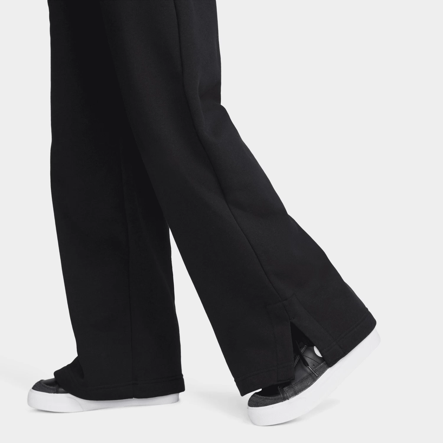 Nike Sportswear Women's Phoenix Fleece High-Waisted Wide-Leg Tracksuit Bottoms Black / Sail - Image 5