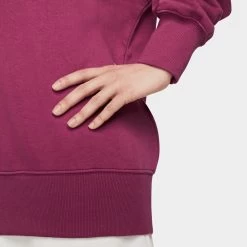 Nike Sportswear Women's Phoenix Fleece Oversized Crewneck Rosewood / Sail -Sports Fashion Clothing Store DQ5733 653 w nsw phnx flc os crew D