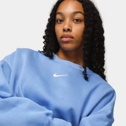 Nike Sportswear Women's Phoenix Fleece Over-Oversized Crewneck Polar / Sail -Sports Fashion Clothing Store DQ5761 450 w nsw phnx flc oos crew B