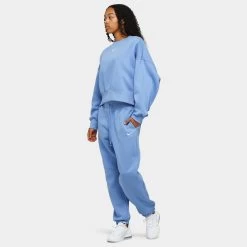 Nike Sportswear Women's Phoenix Fleece High-Waisted Oversized Sweatpants Polar / Sail -Sports Fashion Clothing Store DQ5887 450 w nsw phnx flc hr os pant A