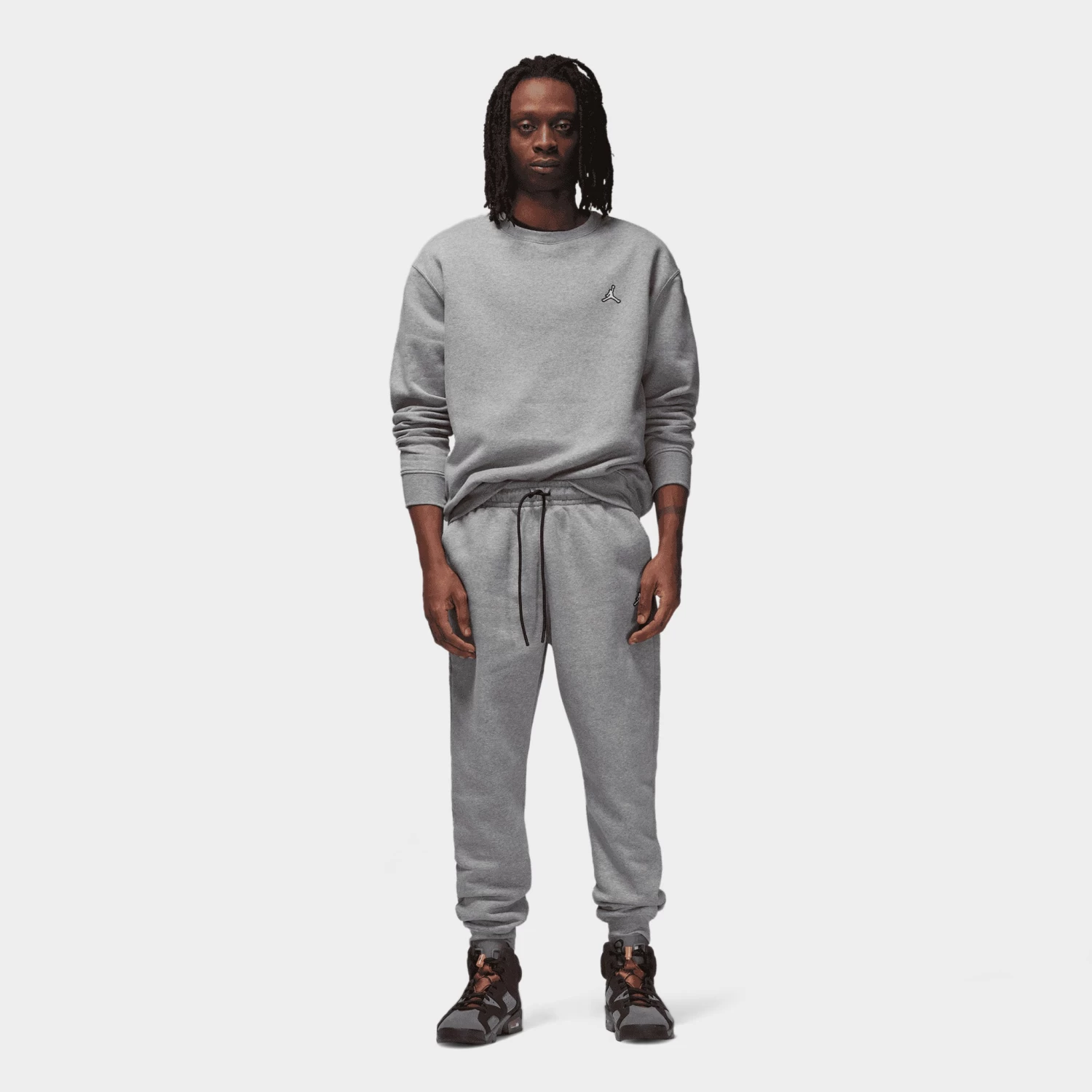 Jordan Essentials Fleece Pants Carbon Heather / Black - White 7 Jordan Essentials Fleece Pants Carbon Heather / Black - White - Image 5