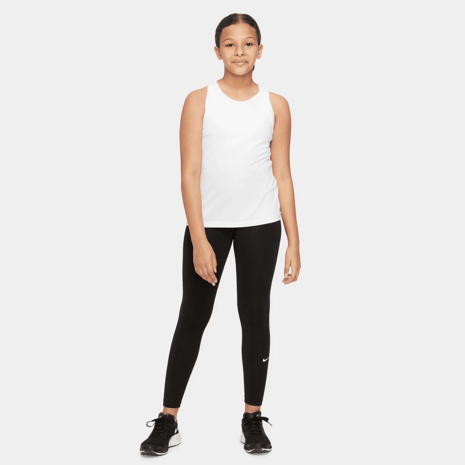 Nike Junior Girls' Dri-FIT One Leggings Black / White - Image 2