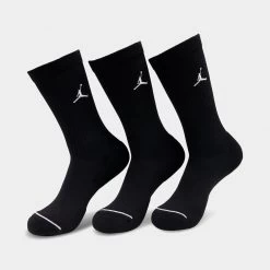 Jordan Everyday Crew Socks (3 Pack) Black / White -Sports Fashion Clothing Store DX9632 010 jordan everyday crew socks 3 pairs black white 1