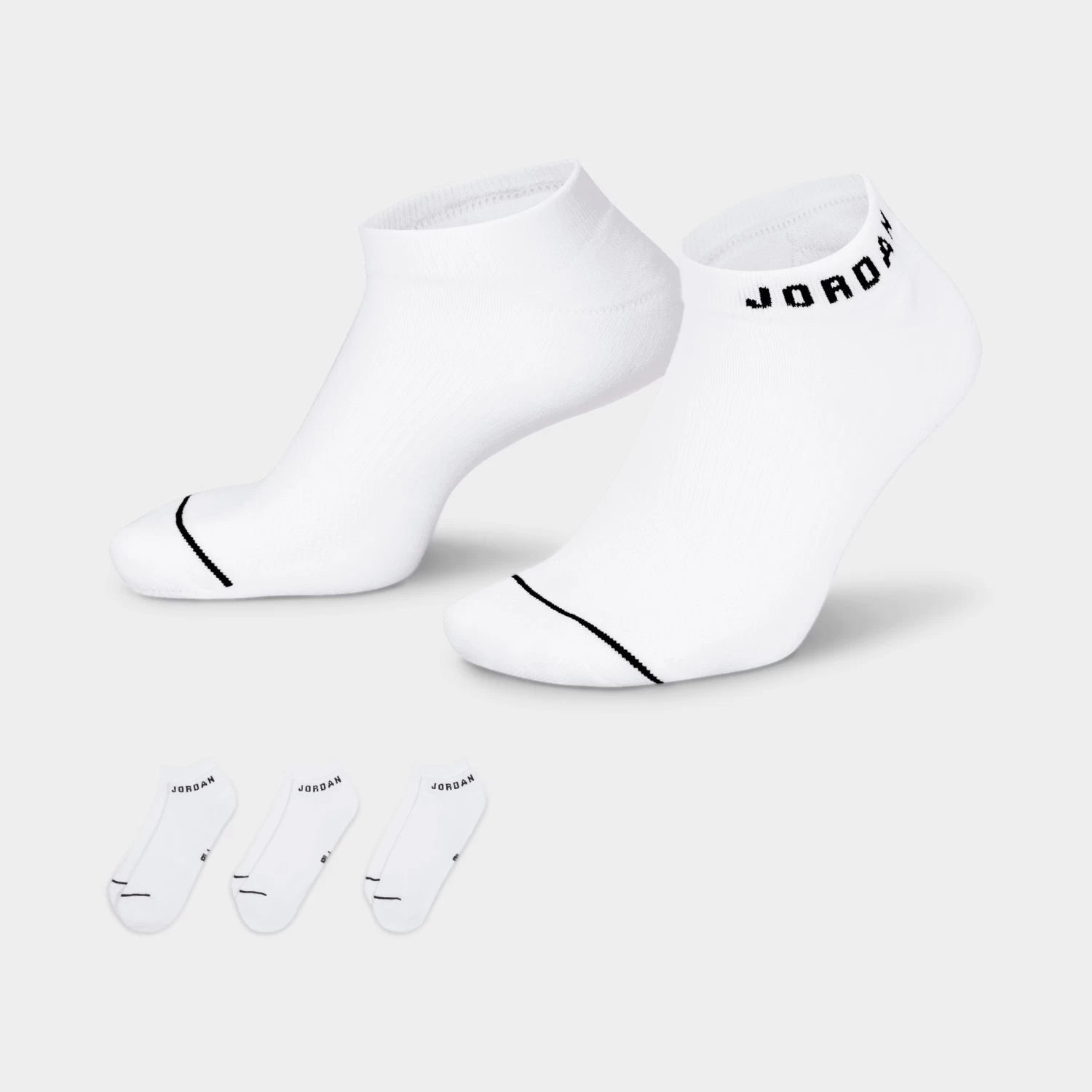Jordan Everyday No-Show Socks (3 Pack) White / Black 3 Jordan Everyday No-Show Socks (3 Pack) White / Black
