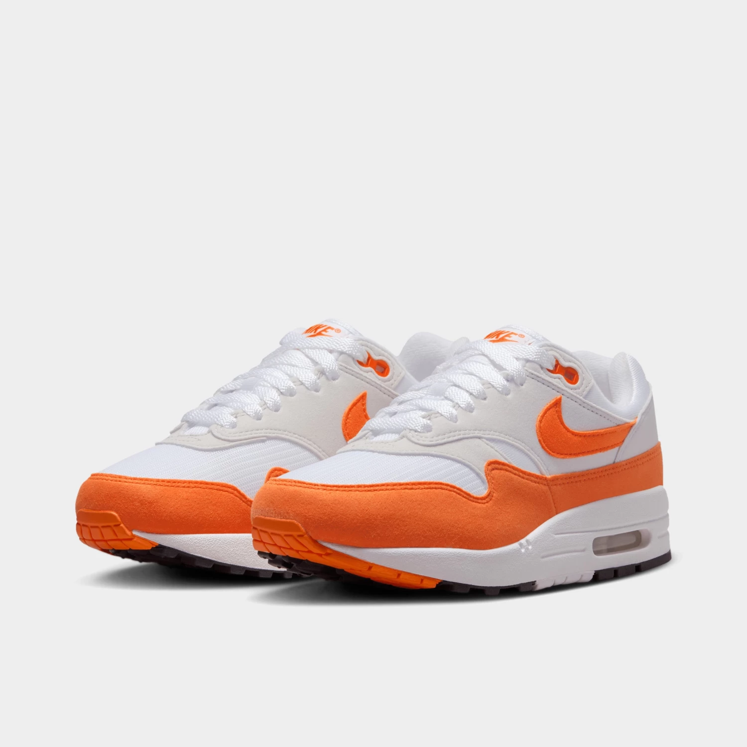Nike Women's Air Max 1 Neutral Grey / Safety Orange - White - Image 2