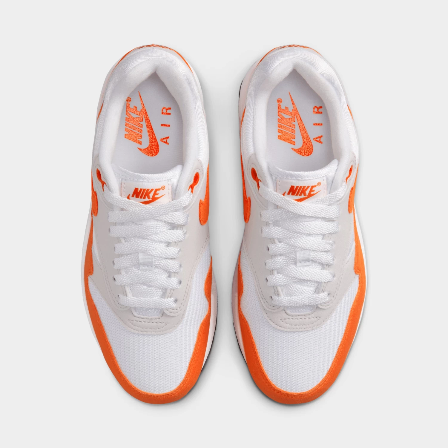 Nike Women's Air Max 1 Neutral Grey / Safety Orange - White - Image 5