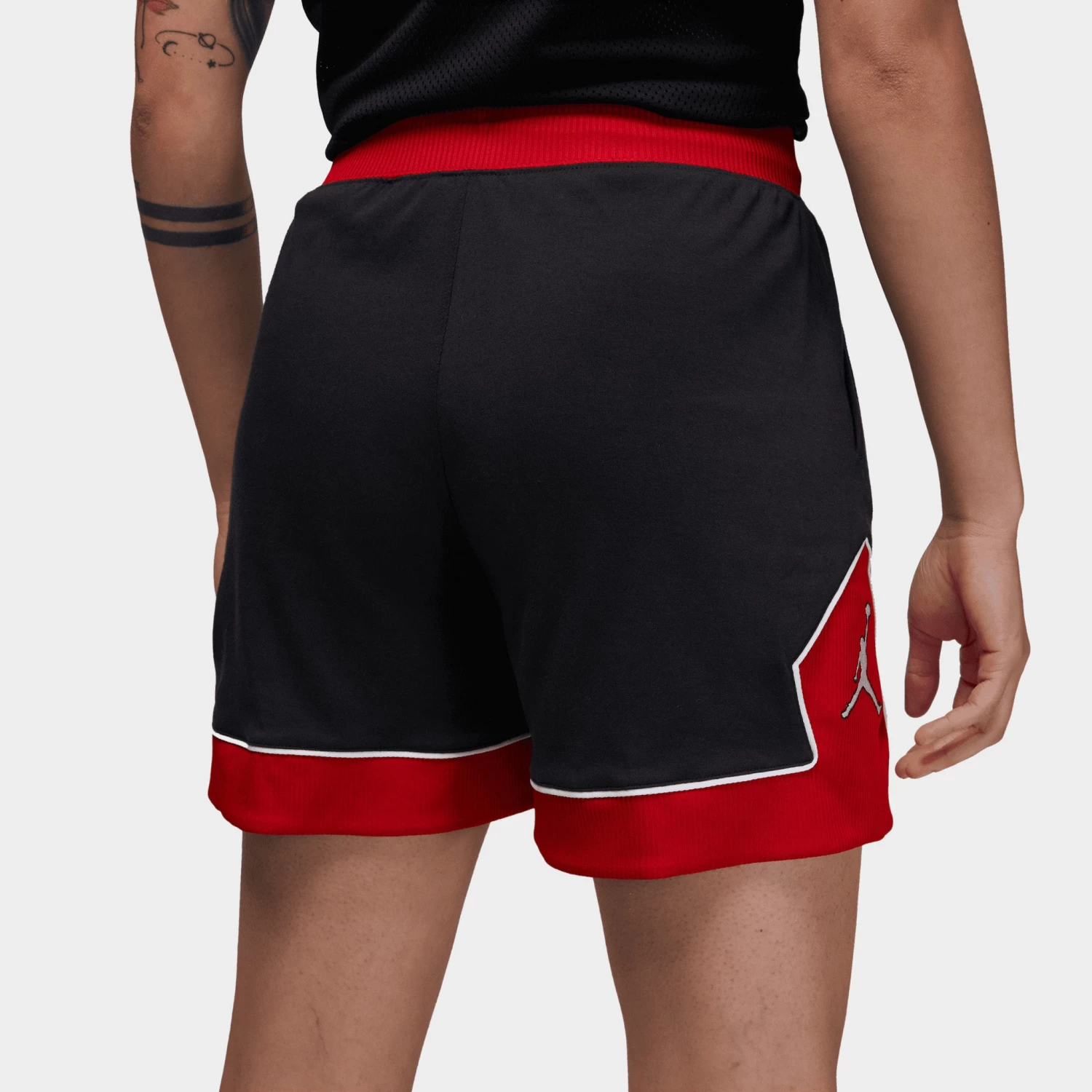 Jordan Women's Diamond Shorts Black / Gym Red - White - Image 2