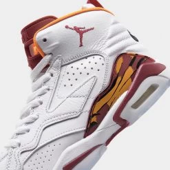 Jordan Jumpman MVP GS White / Cardinal Red - Vivid Orange -Sports Fashion Clothing Store DZ5577 168 jordan jumpman 3 peat gs white cardinal red vivid orange 3