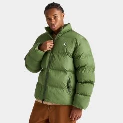 Jordan Essentials Poly Puffer Jacket / Light Olive -Sports Fashion Clothing Store FB7331 340 jordan essentials puly puffer jacket light olive C