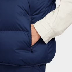 Nike Sportswear Club PrimaLoft Water-Repellent Puffer Vest Midnight Navy / White -Sports Fashion Clothing Store FB7373 410 nike club therma fit puffer vest midnight navy E
