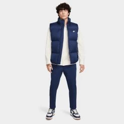 Nike Sportswear Club PrimaLoft Water-Repellent Puffer Vest Midnight Navy / White -Sports Fashion Clothing Store FB7373 410 nike club therma fit puffer vest midnight navy F