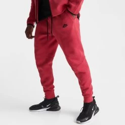 Nike Sportswear Tech Fleece Slim Fit Joggers Light University Red Heather / Black