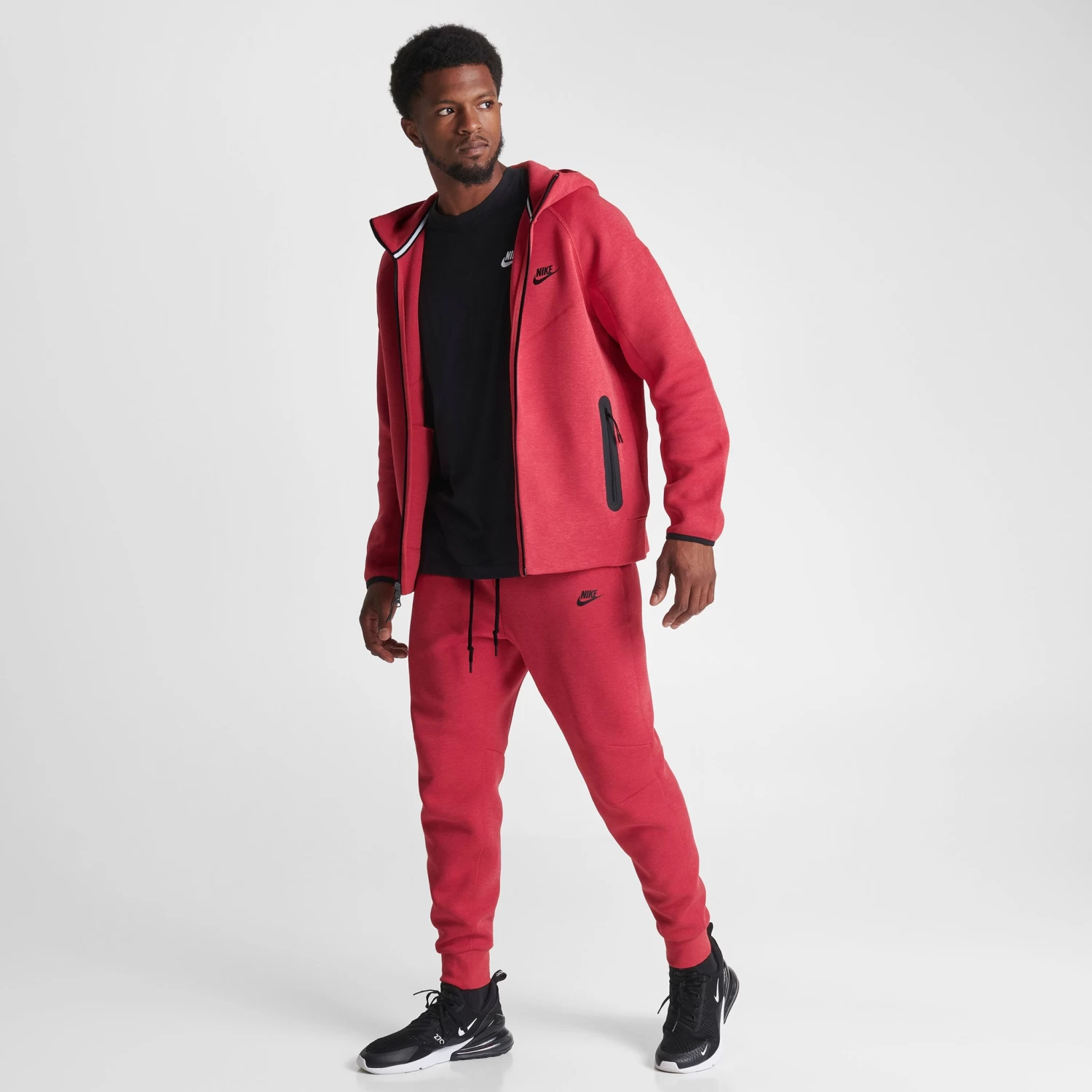 Nike Sportswear Tech Fleece Slim Fit Joggers Light University Red Heather / Black 7 Nike Sportswear Tech Fleece Slim Fit Joggers Light University Red Heather / Black - Image 5