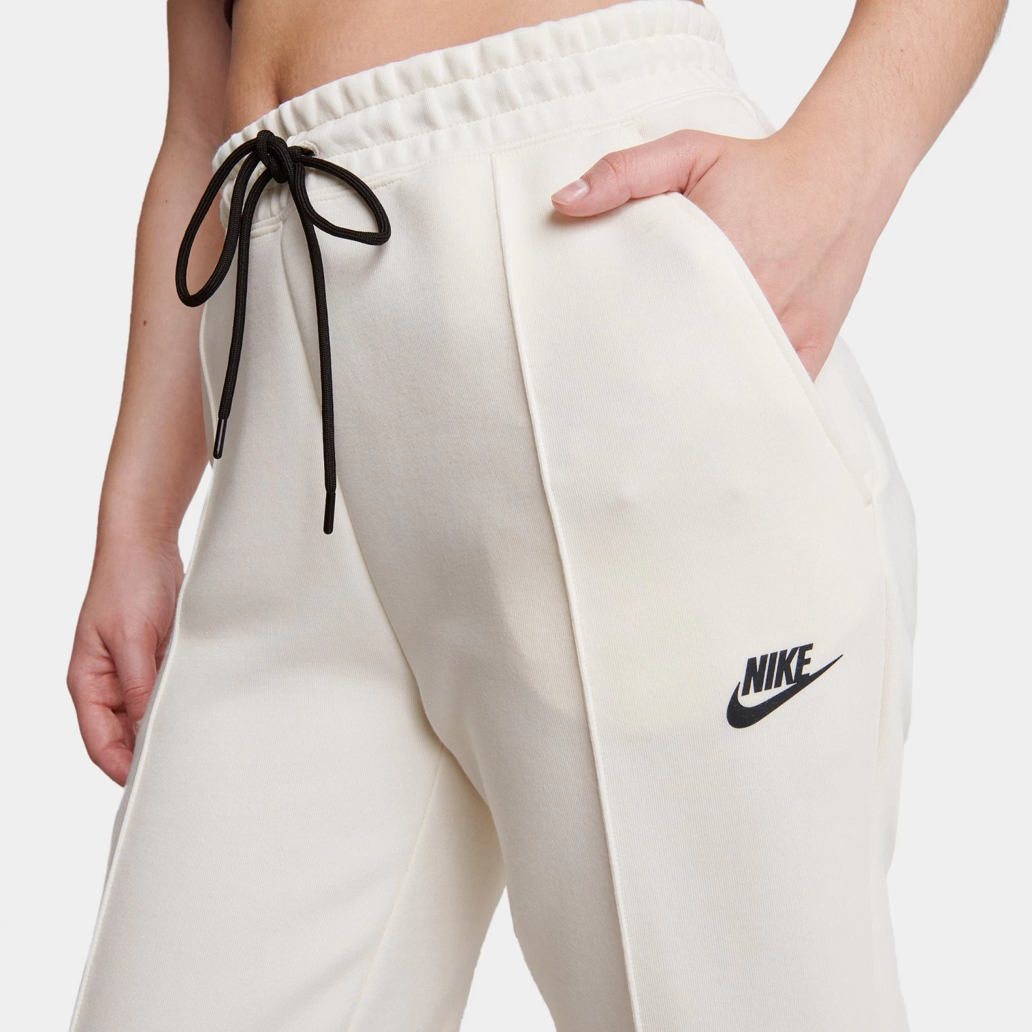 Nike Sportswear Women's Tech Fleece Mid-Rise Joggers Pale Ivory / Black - Image 3