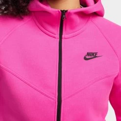 Nike Sportswear Women's Tech Fleece Windrunner Full Zip Alchemy Pink / Black -Sports Fashion Clothing Store FB8338 605 nsw women s tech fleece full zip hoody set D