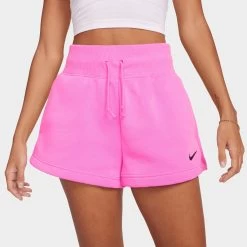 Nike Sportswear Phoenix Fleece High Rise Shorts Playful Pink / Black -Sports Fashion Clothing Store FD1409 675 nike sportswear phoenix fleece high rise shorts playful pink black A