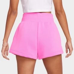 Nike Sportswear Phoenix Fleece High Rise Shorts Playful Pink / Black -Sports Fashion Clothing Store FD1409 675 nike sportswear phoenix fleece high rise shorts playful pink black C