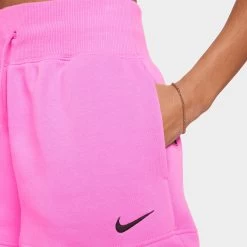 Nike Sportswear Phoenix Fleece High Rise Shorts Playful Pink / Black -Sports Fashion Clothing Store FD1409 675 nike sportswear phoenix fleece high rise shorts playful pink black E