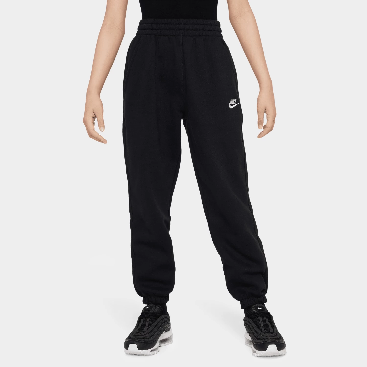Nike Junior Girls' Club Fleece Loose Pants / Black 3 Nike Junior Girls' Club Fleece Loose Pants / Black