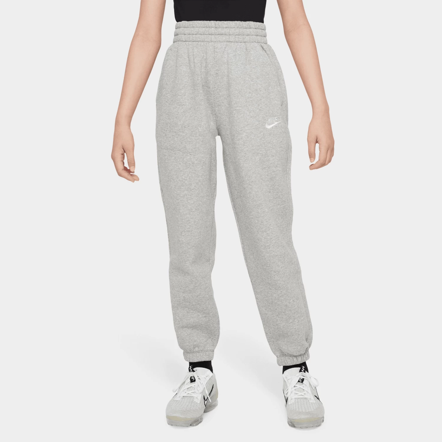 Nike Junior Girls' Club Fleece Loose Pants / Dark Grey Heather - Image 3