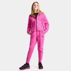 Nike Junior Girls' Tech Fleece Joggers Alchemy Pink / Black -Sports Fashion Clothing Store FD2975 605 nike junior girls tech fleece joggers alchemy pink black B