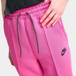 Nike Junior Girls' Tech Fleece Joggers Alchemy Pink / Black -Sports Fashion Clothing Store FD2975 605 nike junior girls tech fleece joggers alchemy pink black E