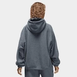 Jordan Women's Flight Fleece Winterized Pullover Hoodie / Black Heather -Sports Fashion Clothing Store FD7237 010 jordan womens flight fleece hoodie black heather A