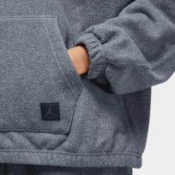Jordan Women's Flight Fleece Winterized Pullover Hoodie / Black Heather -Sports Fashion Clothing Store FD7237 010 jordan womens flight fleece hoodie black heather C