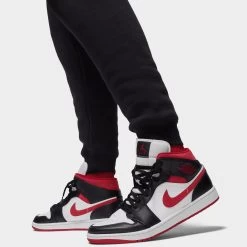 Jordan Essentials Fleece Baseline Pants Black / White -Sports Fashion Clothing Store FD7345 010 jordan fleece baseline pants black white D