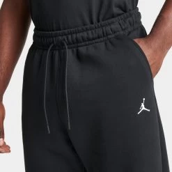 Jordan Essentials Fleece Pants Black / White -Sports Fashion Clothing Store FJ7779 010 jordan essentials fleece pants black white set E