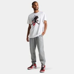 Jordan Essentials Fleece Pants Carbon Heather / White -Sports Fashion Clothing Store FJ7779 091 jordan essentials fleece pants carbon heather set B