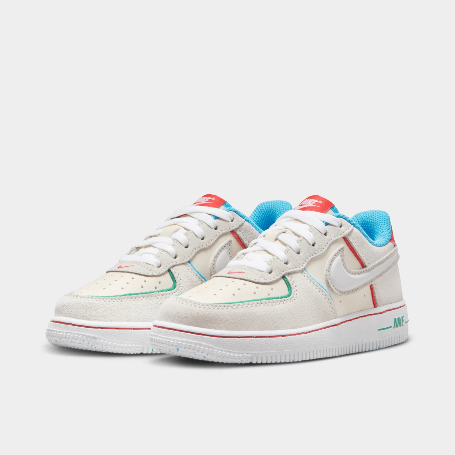 Nike Force 1 LV8 PS Pale Ivory / White - Picante Red - Image 2