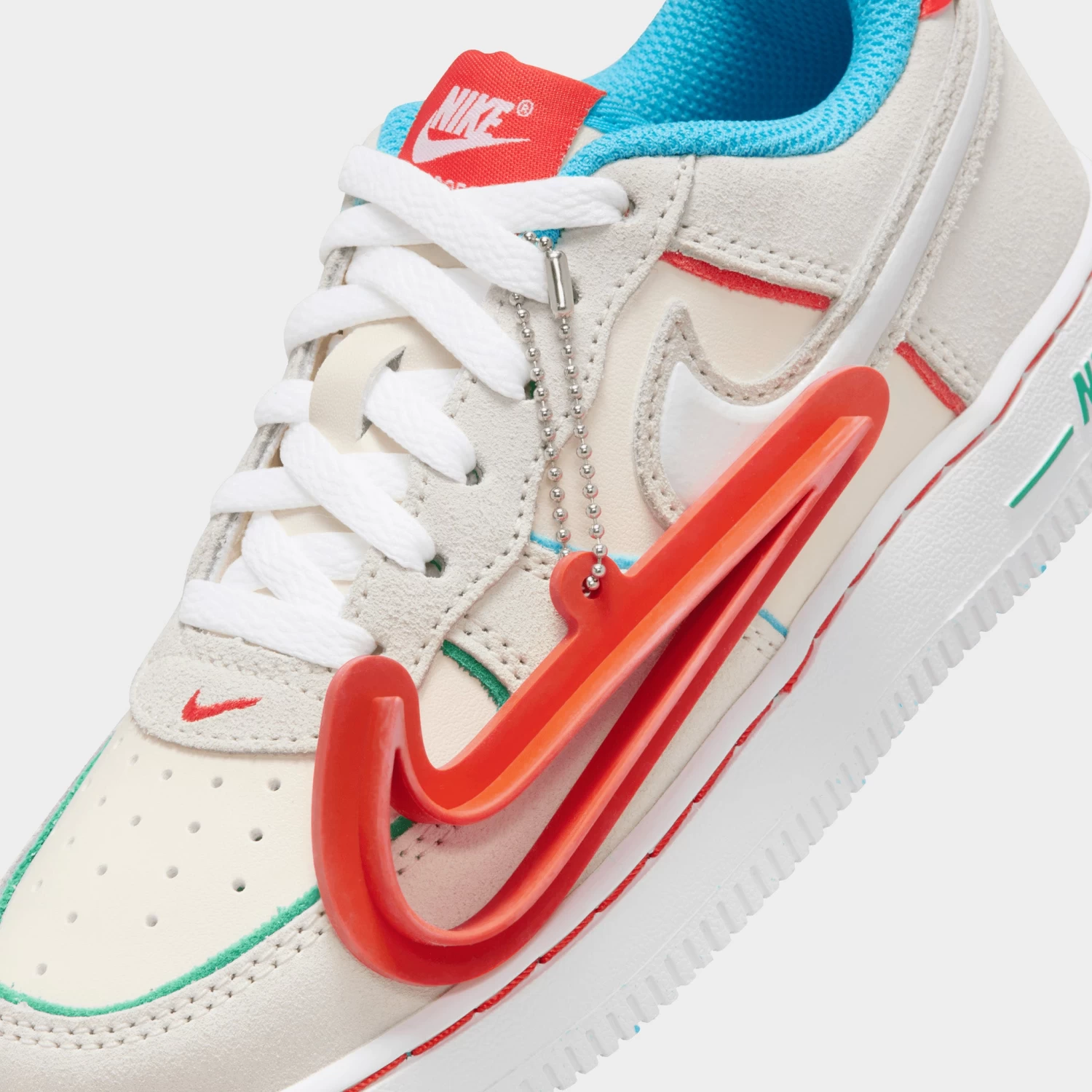 Nike Force 1 LV8 PS Pale Ivory / White - Picante Red - Image 3