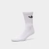 Adidas Originals Cushioned Trefoil Mid-Cut Crew Socks (3 Pack) White / Black -Sports Fashion Clothing Store HB5881 adidas custre crw sck 1