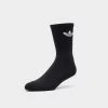 Adidas Originals Cushioned Trefoil Mid-Cut Crew Socks (3 Pack) Black / White -Sports Fashion Clothing Store HC9547 adidas custre crw sck 4