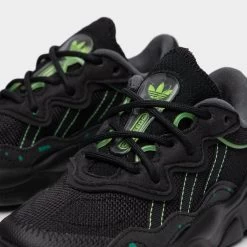 Adidas Originals Children's Ozweego Core Black / Core Black - Solar Green 10 Adidas Originals Children's Ozweego Core Black / Core Black - Solar Green -Sports Fashion Clothing Store HR0238 ozweego c 6