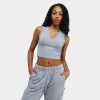 Hoodrich Women's OG Dusk Cropped Tank Top Heather Grey / White -Sports Fashion Clothing Store HW 0124 0025 hoodrich women s og dusk cropped tank top heather A