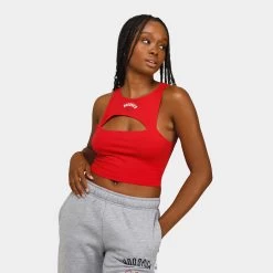 Hoodrich Women's OG Match Cropped Tank Top Mars Red / White - Black