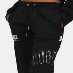 Hoodrich Women's OG Crescent Joggers Black / White - Tie Dye -Sports Fashion Clothing Store HW 0323 0117 hoodrich womens og crescent joggers black F