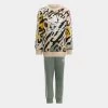Adidas Originals Kids' Animal Print Crew Set Sand Strata / Multicolour -Sports Fashion Clothing Store IB8579 270 M1