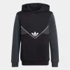 Adidas Originals Juniors' Adicolor Next Pullover Hoodie Black / Carbon -Sports Fashion Clothing Store IC6228 adidas juniors adicolor next pullover hoodie black carbon A
