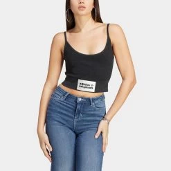 Adidas Originals Women's Towel Bra Top / Black -Sports Fashion Clothing Store IC8524 adidas originals women s bra top black B