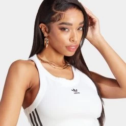 Adidas Originals Women's Adicolor Classics 3-Stripes Tank Top / White -Sports Fashion Clothing Store II0713 adidas women s sleeveless top white E