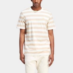 Adidas Originals Nice Striped T-shirt / Off White -Sports Fashion Clothing Store IR7587 adidas originals nice striped tshirt off white B
