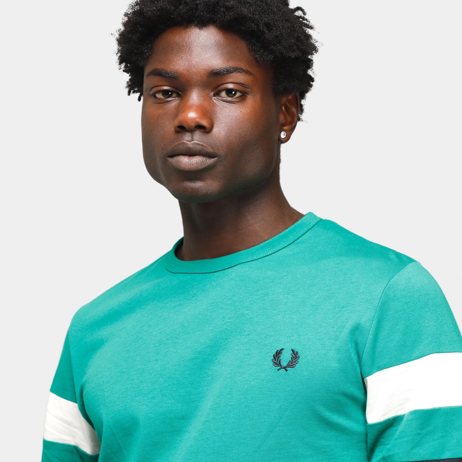 Fred Perry Panelled Long Sleeve T-shirt / Fred Perry Green 5 Fred Perry Panelled Long Sleeve T-shirt / Fred Perry Green - Image 3