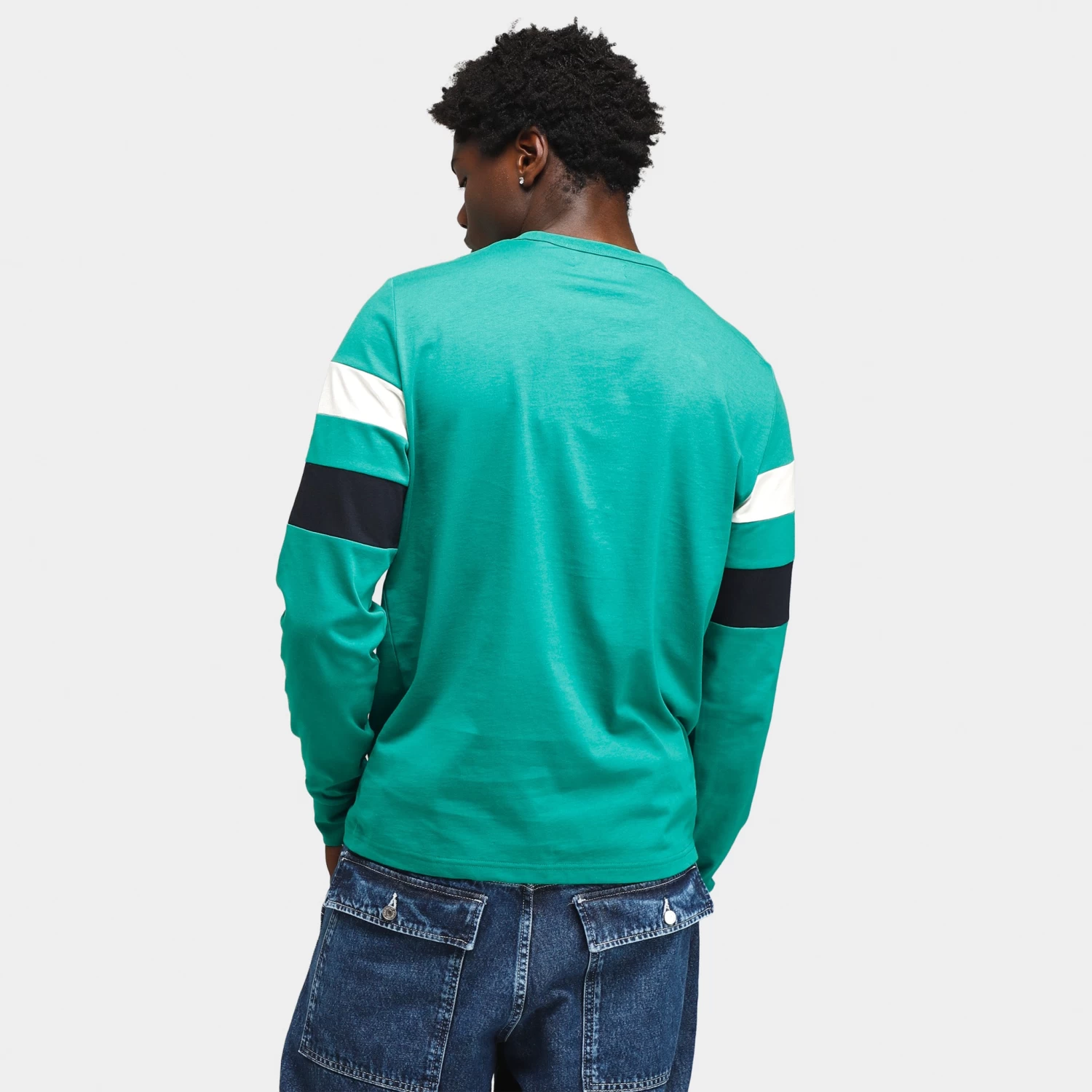 Fred Perry Panelled Long Sleeve T-shirt / Fred Perry Green 4 Fred Perry Panelled Long Sleeve T-shirt / Fred Perry Green - Image 2