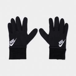 Nike Juniors' Sportswear TG Club Fleece 2.0 Gloves (Size MED) Black / Black - White