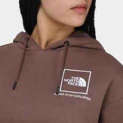 The North Face Women's Back New Fine Box Relaxed Pullover Hoodie / Deep Taupe -Sports Fashion Clothing Store NF0A7ZKUEFU w back new fine box relaxed hd D