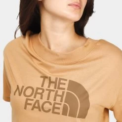 The North Face Women's Half Dome Crop T-shirt / Almond Butter -Sports Fashion Clothing Store NF0A81VA LIK tnf women s ss half dome crop tee D