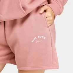 Pink Soda Sport Women's Krome Fleece Shorts / Rose -Sports Fashion Clothing Store PSSTW11607 PNK pink soda women s krome fleece shorts rose F